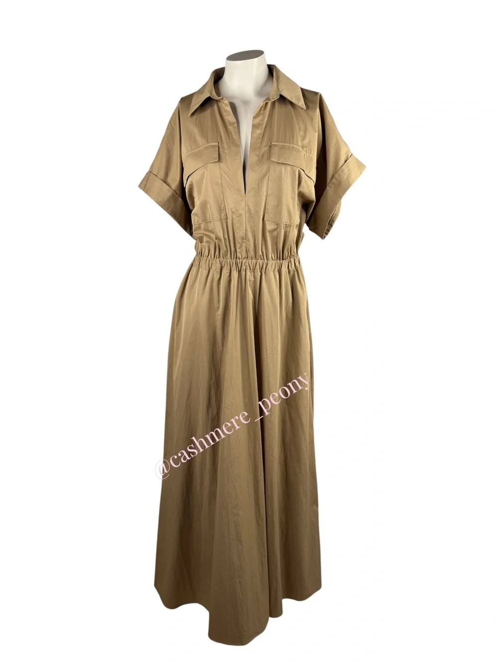 Abercrombie & Fitch Khaki Utility Safari Maxi Shirt Dress Small